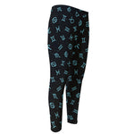 Blue Zodiac Symbols Pattern Print Men's Compression Pants
