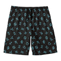 Blue Zodiac Symbols Pattern Print Men's Swim Trunks
