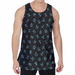 Blue Zodiac Symbols Pattern Print Men's Velvet Tank Top