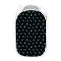 Blue Zodiac Symbols Pattern Print Mesh Laundry Hamper