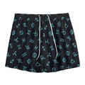 Blue Zodiac Symbols Pattern Print Mesh Shorts