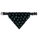 Blue Zodiac Symbols Pattern Print Over The Collar Dog Bandana