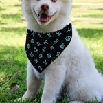 Blue Zodiac Symbols Pattern Print Over The Collar Dog Bandana