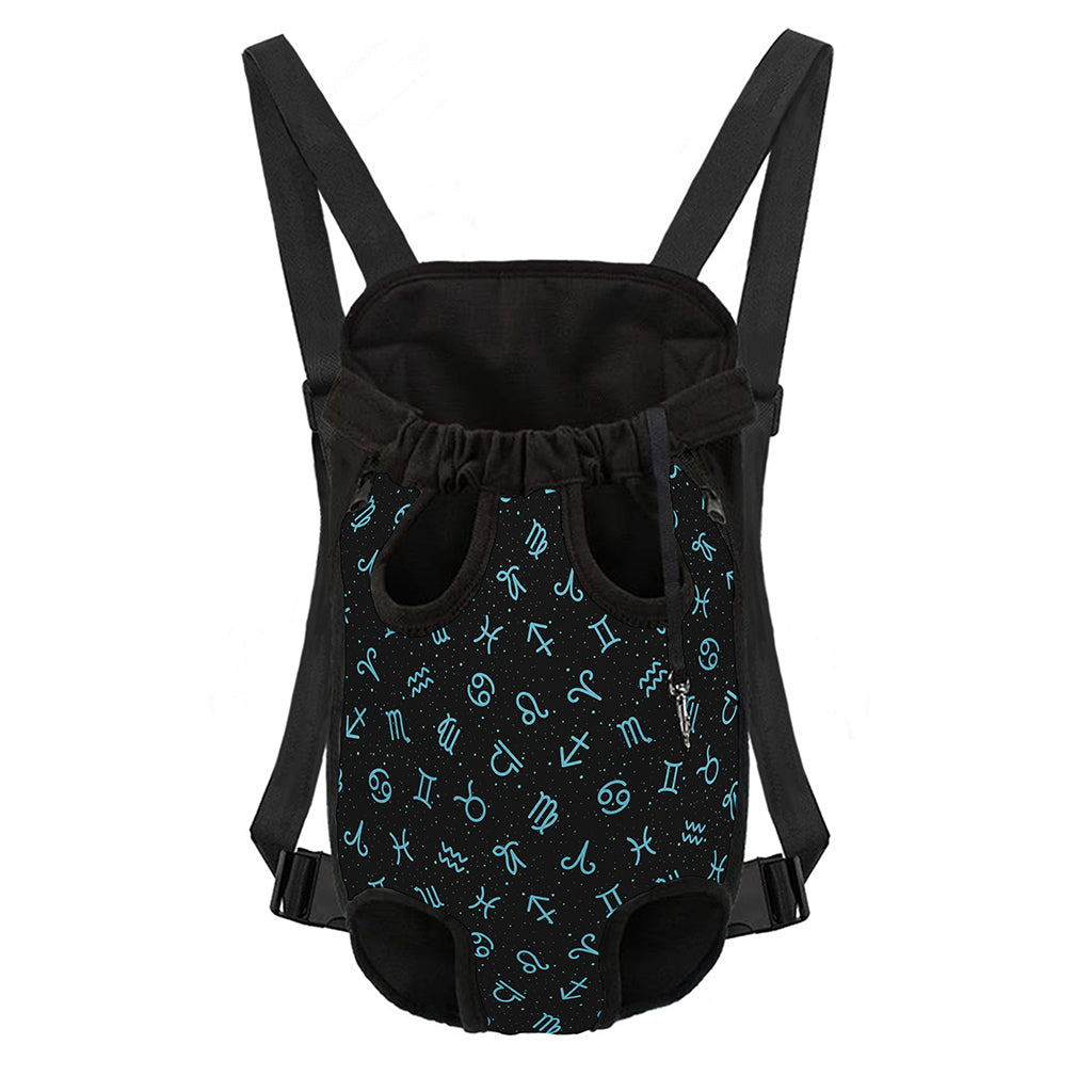 Blue Zodiac Symbols Pattern Print Pet Carrier Backpack