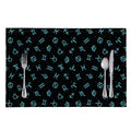 Blue Zodiac Symbols Pattern Print Placemat