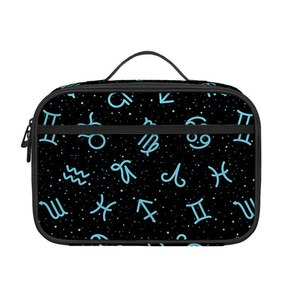 Blue Zodiac Symbols Pattern Print Portable Lunch Bag