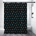 Blue Zodiac Symbols Pattern Print Premium Shower Curtain