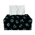 Blue Zodiac Symbols Pattern Print Rectangle Tissue Box Cover