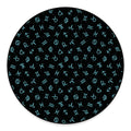 Blue Zodiac Symbols Pattern Print Round Floor Mat