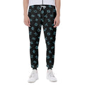 Blue Zodiac Symbols Pattern Print Joggers
