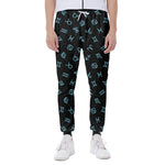 Blue Zodiac Symbols Pattern Print Scuba Joggers