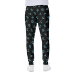Blue Zodiac Symbols Pattern Print Scuba Joggers