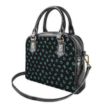 Blue Zodiac Symbols Pattern Print Shoulder Handbag