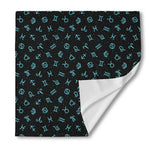 Blue Zodiac Symbols Pattern Print Silk Bandana