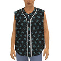 Blue Zodiac Symbols Pattern Print Sleeveless Baseball Jersey