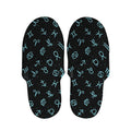 Blue Zodiac Symbols Pattern Print Slippers