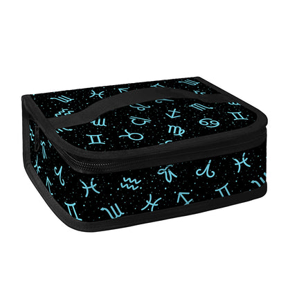 Blue Zodiac Symbols Pattern Print Small Lunch Bag