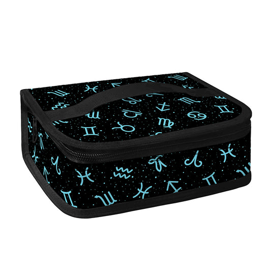 Blue Zodiac Symbols Pattern Print Small Lunch Bag