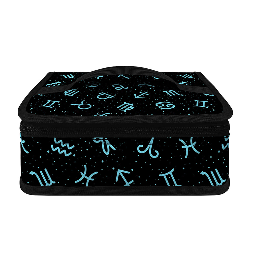 Blue Zodiac Symbols Pattern Print Small Lunch Bag