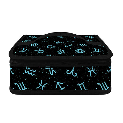 Blue Zodiac Symbols Pattern Print Small Lunch Bag