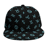 Blue Zodiac Symbols Pattern Print Snapback Cap