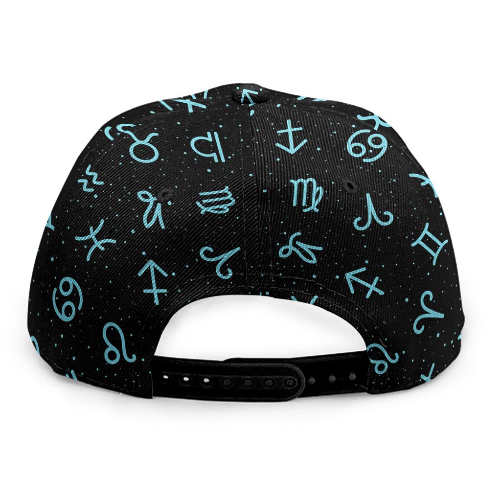 Blue Zodiac Symbols Pattern Print Snapback Cap