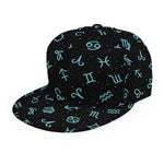 Blue Zodiac Symbols Pattern Print Snapback Cap