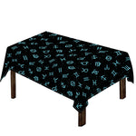 Blue Zodiac Symbols Pattern Print Tablecloth