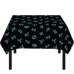 Blue Zodiac Symbols Pattern Print Tablecloth