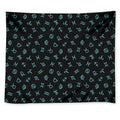 Blue Zodiac Symbols Pattern Print Tapestry