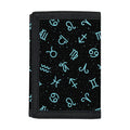 Blue Zodiac Symbols Pattern Print Trifold Wallet