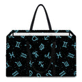Blue Zodiac Symbols Pattern Print Utility Tote Bag