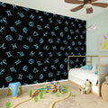 Blue Zodiac Symbols Pattern Print Wall Sticker