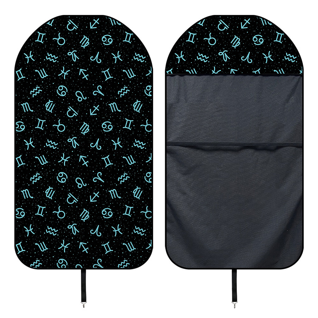 Blue Zodiac Symbols Pattern Print Waterproof Car Seat Cover