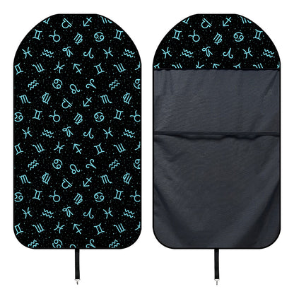 Blue Zodiac Symbols Pattern Print Waterproof Car Seat Cover