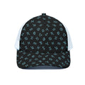 Blue Zodiac Symbols Pattern Print White Mesh Trucker Hat