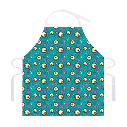 Blue Zombie Pattern Print Adjustable Apron