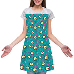 Blue Zombie Pattern Print Adjustable Apron