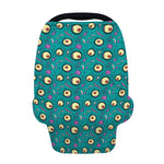 Blue Zombie Pattern Print Baby Seat Cover