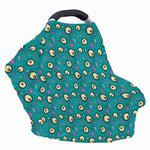 Blue Zombie Pattern Print Baby Seat Cover