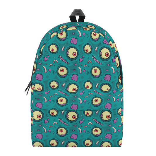 Blue Zombie Pattern Print Backpack