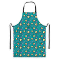 Blue Zombie Pattern Print Bib Apron With Pocket