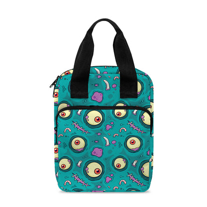 Blue Zombie Pattern Print Bible Tote Bag