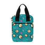 Blue Zombie Pattern Print Bible Tote Bag