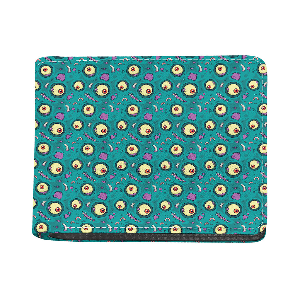 Blue Zombie Pattern Print Bifold Wallet