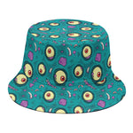 Blue Zombie Pattern Print Bucket Hat