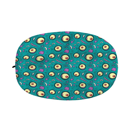 Blue Zombie Pattern Print Car Side Mirror Covers