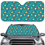 Blue Zombie Pattern Print Car Windshield Sun Shade