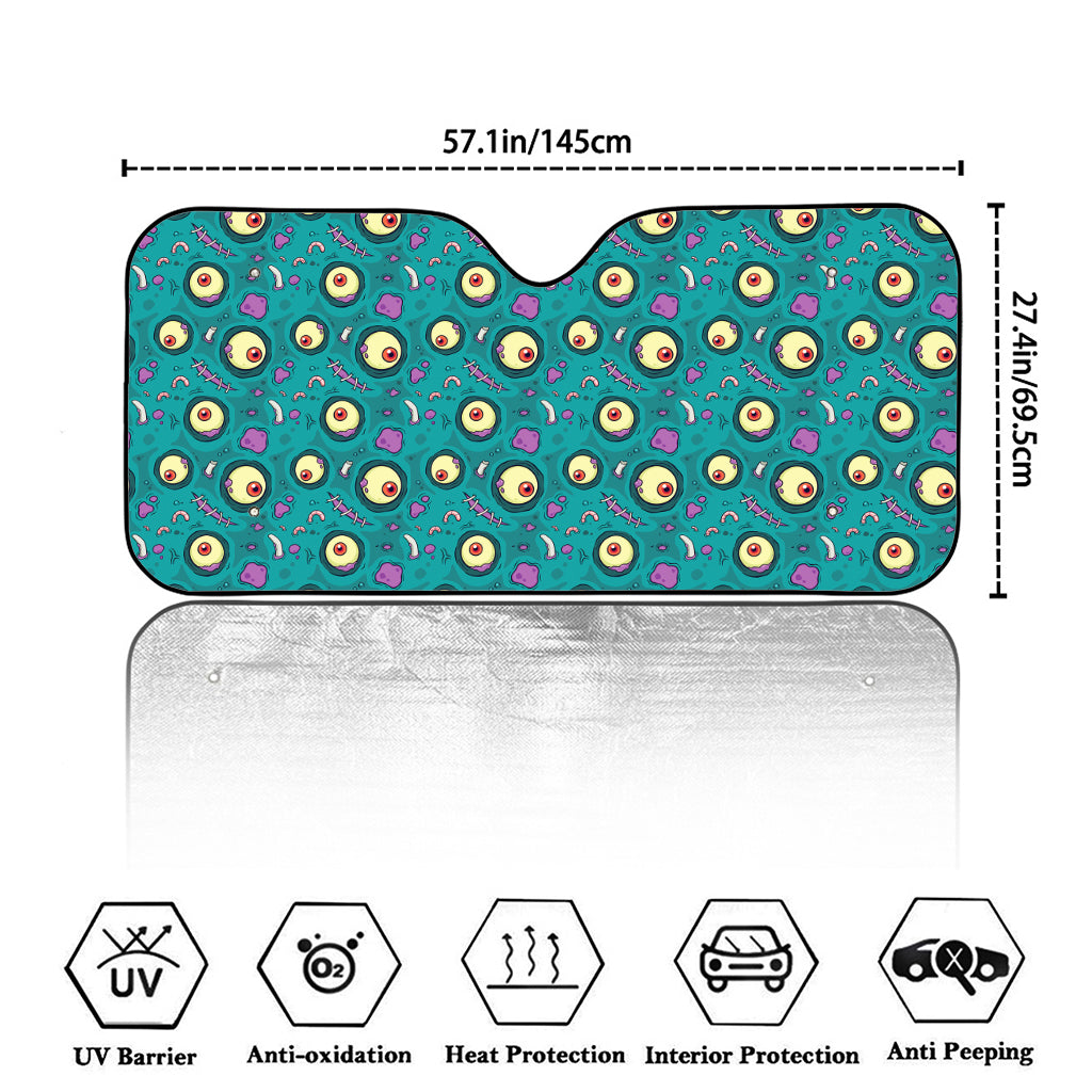 Blue Zombie Pattern Print Car Windshield Sun Shade