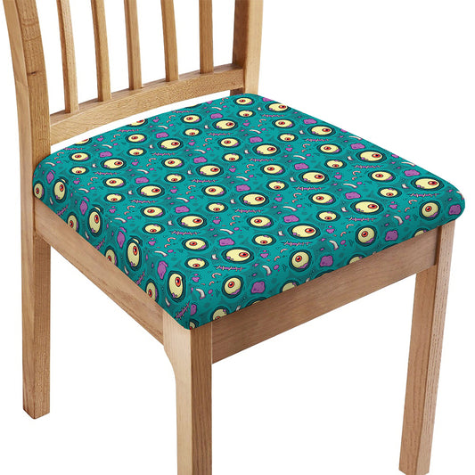 Blue Zombie Pattern Print Chair Cushion Cover